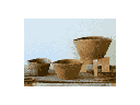 PRESCOT TERRA COTTA FARM POTS, MOSSED REDSTONE, 10.0"X7.5"X5.0", 7.5"X6.5"4.0", 6.5"X5.0"X3.0" (SOLD IN CASE OF 4 SETS)