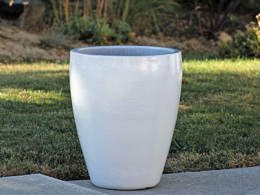 CATALINA POTS, WHITE WHITE,  SET OF 3- 20.0"x24.5", 15.5"x18.5", 12.0"x13.5"