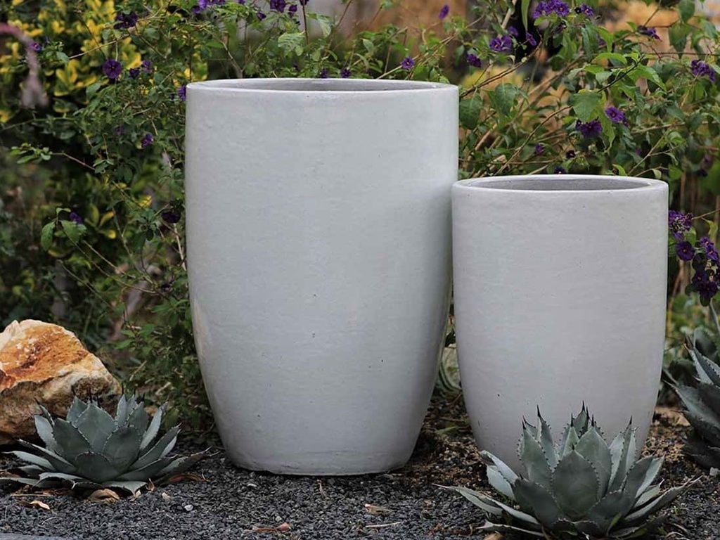 MID HEIGHT BARREL PLANTER, WHITE WHITE, SET OF 3- 18.0"x26.0", 14.0"x20.5", 11.5"x16.5"