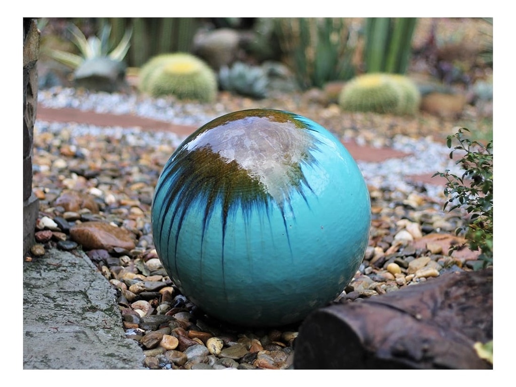 DECORATIVE SPHERE, RUNNING TURQUOISE, 12"