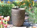 MID HEIGHT BARREL PLANTER, SILVER ROCK, SET OF 3-  18.0"x26.0", 14.0"x20.5", 11.5"x16.5"