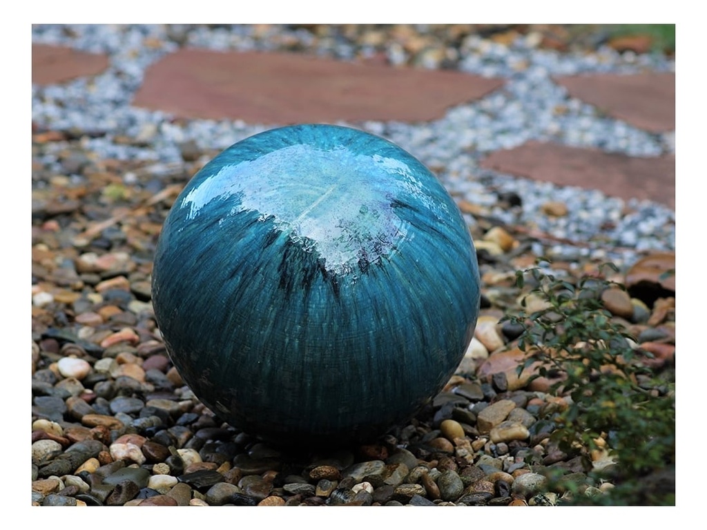 DECORATIVE SPHERE, RUSTY GREEN, 12"