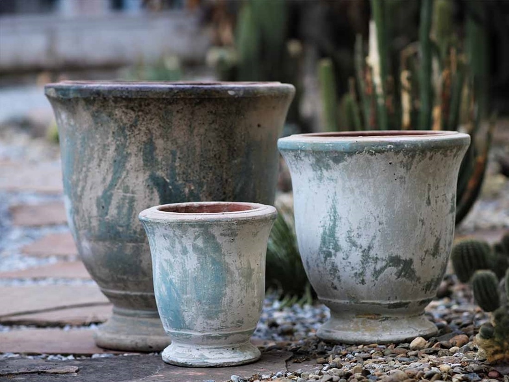 CHIANNI URN PLANTER, ATLANTIS SKY, SET OF 3- SIZES ABC, 22"X22"X23", 15"X15"X16", 10"X10"X11"