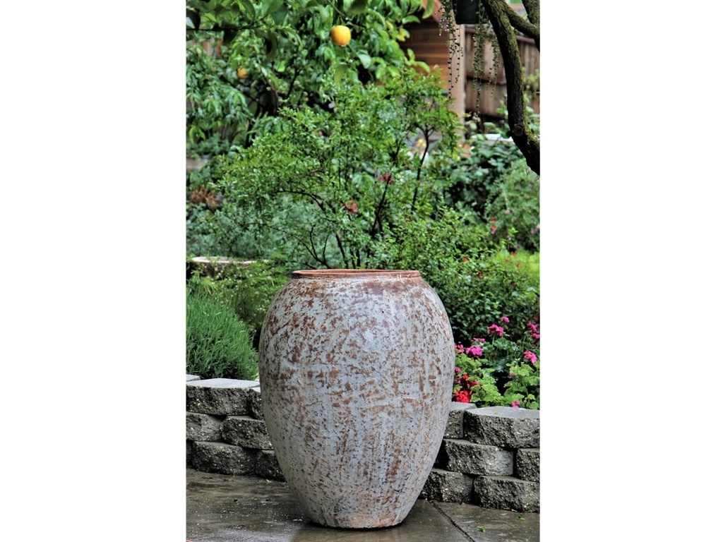 AMPHORA AFRICANA, HEIRLOOM WHITE 24.5"x32.0", TOP OD: 16.0", ID:13.5"