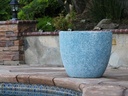 COCO POTS, CORAL AQUA, SET OF 3- 19"X17", 15'X13", 12"X11"