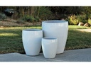 CATALINA POTS, WHITE WHITE,  SET OF 3- 20.0"x24.5", 15.5"x18.5", 12.0"x13.5"