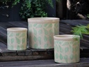 FERN PLANTER, LEAF GREEN, SET OF 3- 15.0"X13.5", 12.0"X12.0", 10.0"X9.0"