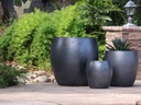 JAM'S PLANTER, MATTE BLACK,  SET OF 3-  20.0" X 22.5", 15.5" X 16.5", 11.0" X 12.0"
