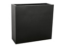 RECTANGULAR TALL PLANTER BOX BLACK POLY - RESIN POTS, SET OF 2- 42.5"x15.5"x40" 33"x12"x31.5"