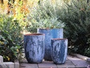 MILANO TALL BARREL PLANTER, AEGEAN SEA, SET OF 3 - 18.5" X 23.0", 14.5" X 19.0", 11.0" X 17.0"
