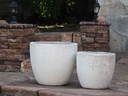 COCO POTS, CORAL WHITE, SET OF 3-19"X17", 15'X13", 12"X11"