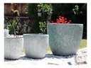 COCO POTS,CORAL GREEN, SET OF 3-19"X17", 15'X13", 12"X11"