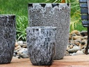 TALL MILANO CONE PLANTERS, CORAL BLACK, SET OF 3-17"X23", 13"X18", 11"X14