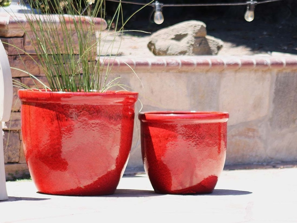 CANA GARDEN PLANTER, LAVISH RED, SET OF 4- 24"X20", 19"X17", 16"X13", 12"X10"