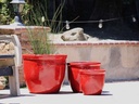 CANA GARDEN PLANTER, LAVISH RED, SET OF 4- 24"X20", 19"X17", 16"X13", 12"X10"