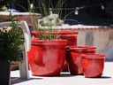 CANA GARDEN PLANTER, LAVISH RED, SET OF 4- 24"X20", 19"X17", 16"X13", 12"X10"