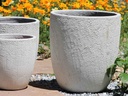 MILANO CONE PLANTER, CORAL WHITE, SET OF 3 - 18"X19.5", 14.5"X15.5", 12"X13.5"