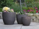 COCO POTS, CORAL BRONZE, SET OF 3-19"X17", 15'X13", 12"X11"