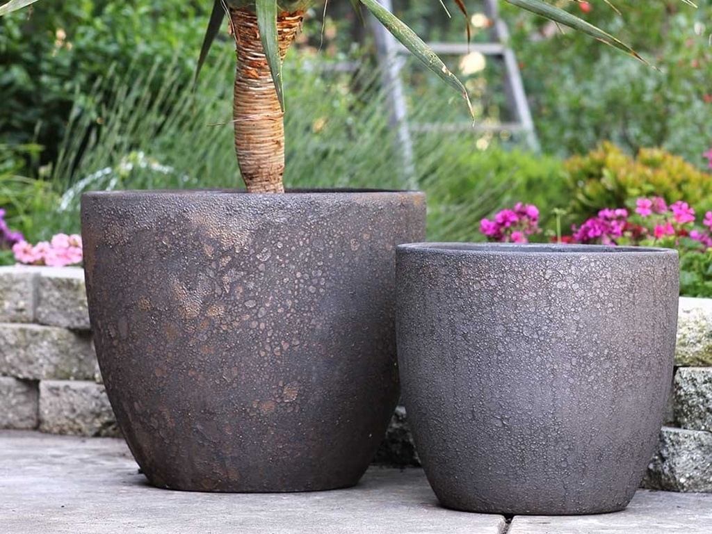 COCO POTS, CORAL BRONZE, SET OF 4-23"X20", 19"X17", 15'X13", 12"X11"
