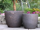 COCO POTS, CORAL BRONZE, SET OF 4-23"X20", 19"X17", 15'X13", 12"X11"