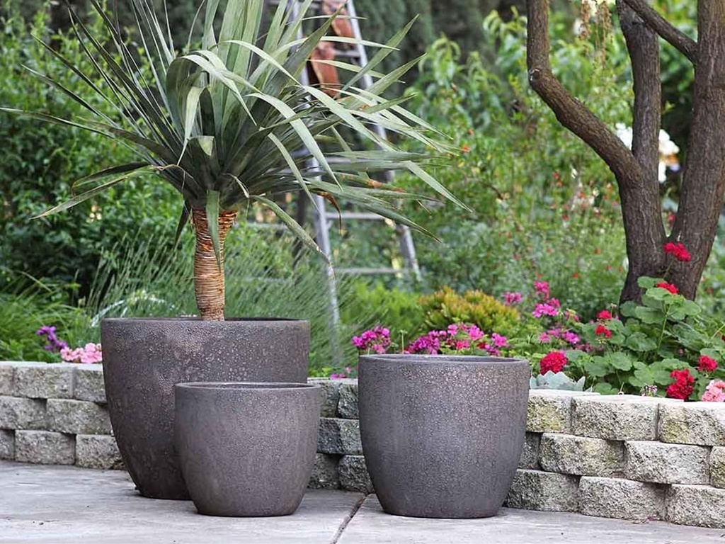 COCO POTS, CORAL BRONZE, SET OF 4-23"X20", 19"X17", 15'X13", 12"X11"