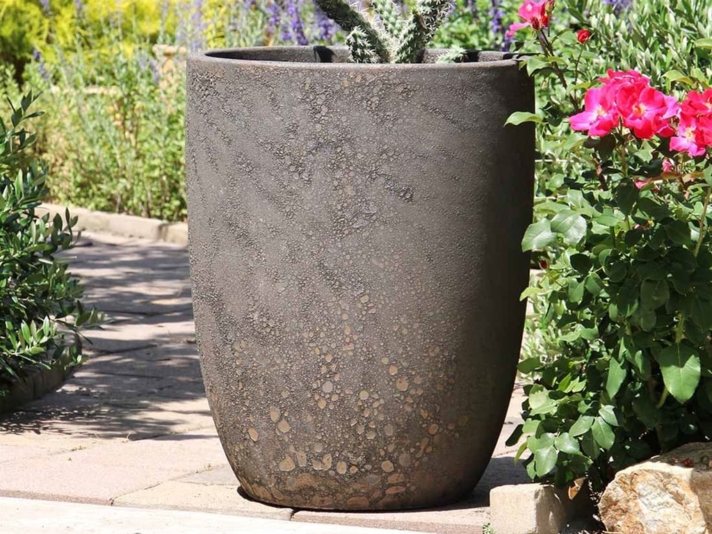 TALL MILANO CONE PLANTERS, CORAL BRONZE, SET OF 3-17"X23", 13"X18", 11"X14