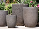 TALL MILANO CONE PLANTERS, CORAL BRONZE, SET OF 3-17"X23", 13"X18", 11"X14