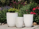 TALL MILANO CONE PLANTERS, CORAL WHITE, SET OF 4- 21.5"X27.0", 17"X23", 13"X18", 11"X14