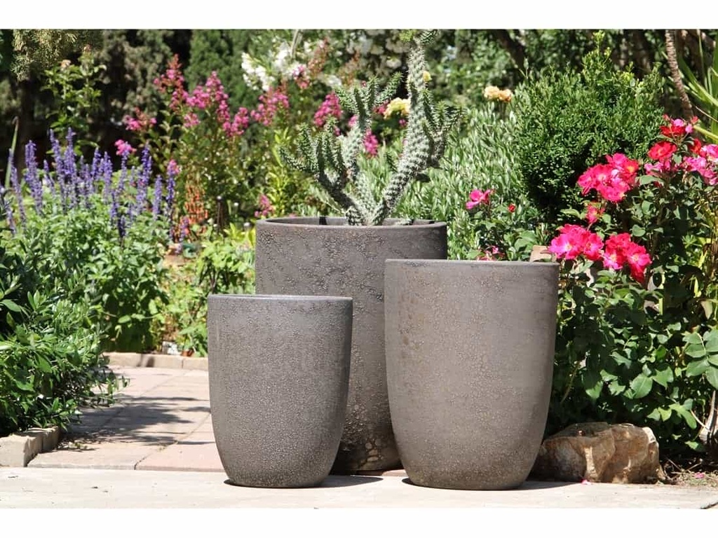 TALL MILANO CONE PLANTERS, CORAL BRONZE, SET OF 4- 21.5"X27.0", 17"X23", 13"X18", 11"X14