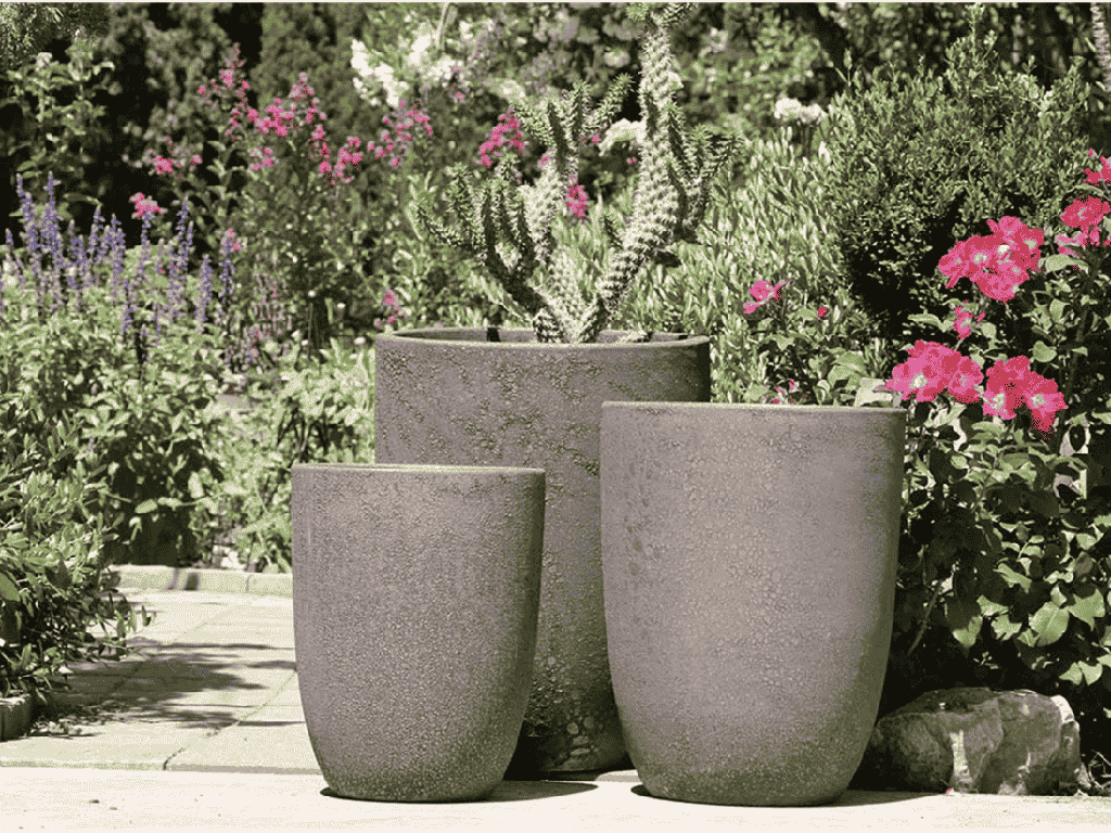 TALL MILANO CONE PLANTERS, CORAL BRONZE, SET OF 4- 21.5"X27.0", 17"X23", 13"X18", 11"X14