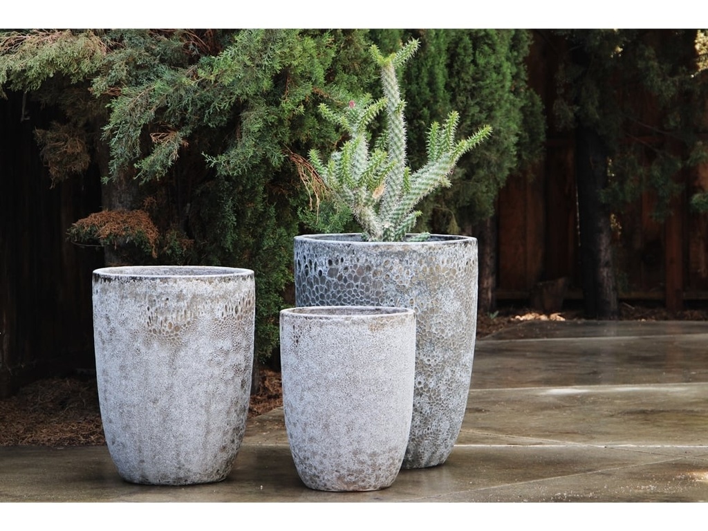 TALL MILANO CONE PLANTERS, CORAL BLACK, SET OF 4-21.5"X27.0", 17"X23", 13"X18", 11"X14