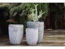 TALL MILANO CONE PLANTERS, CORAL BLACK, SET OF 4-21.5"X27.0", 17"X23", 13"X18", 11"X14