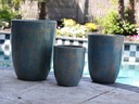 TALL MILANO CONE PLANTERS, COTTAGE BLUE, SET OF 4- 21.5"X27.0", 17"X23", 13"X18", 11"X14