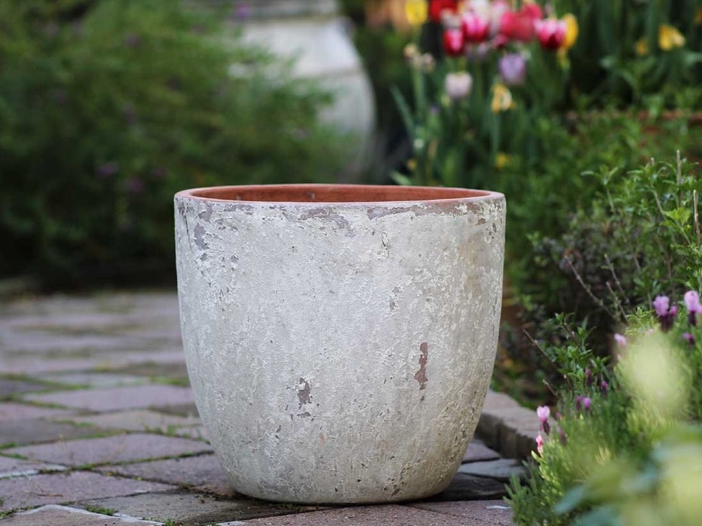 COCO POTS, AEGEAN WHITE, SET OF 3- 19"X17", 15'X13", 12"X11"