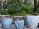 COCO POTS, AEGEAN BLUE, SET OF 3-19"X17", 15'X13", 12"X11"