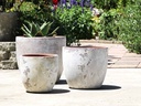 COCO POTS, AEGEAN WHITE, SET OF 4-23"X20", 19"X17", 15'X13", 12"X11"