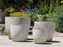COCO POTS, AEGEAN WHITE, SET OF 4-23"X20", 19"X17", 15'X13", 12"X11"