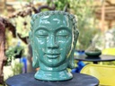 MEDIUM BUDDHA HEAD PLANTER, GREEN STREAM, SIZE B, 13.0"X17.5"