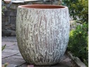 TREE TRUNK PLANTER, AEGEAN WHITE, SET OF 3- 22"X23.5", 17"X18.5", 12.5"X14"