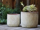DELPHINIUM PLANTER, AEGEAN WHITE,SET OF 2- 16.5" X 15.0, 12.5" X 12.0"