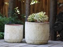 DELPHINIUM PLANTER, AEGEAN WHITE,SET OF 2- 16.5" X 15.0, 12.5" X 12.0"