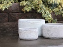 REDONDO LOW  PLANTER, CORAL WHITE, SET OF 3-15.5"X10.0", 13.0" X 9.0", 10.0"X8.0"