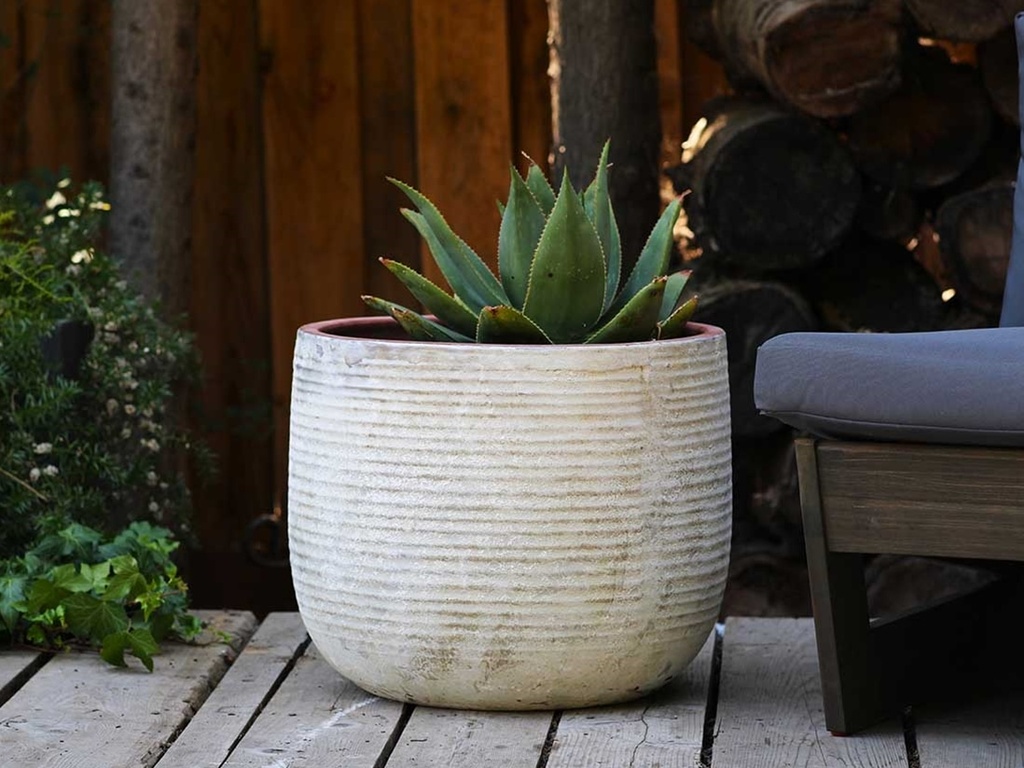 TUSCANO PLANTER, AEGEAN WHITE, SET OF 3 - 22.0"X18.5", 17.5"X15.0", 13.5"X11.5"