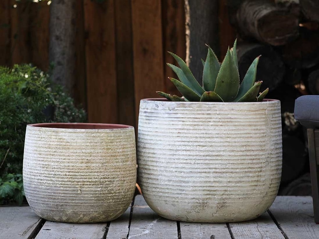 TUSCANO PLANTER, AEGEAN WHITE, SET OF 3 - 22.0"X18.5", 17.5"X15.0", 13.5"X11.5"