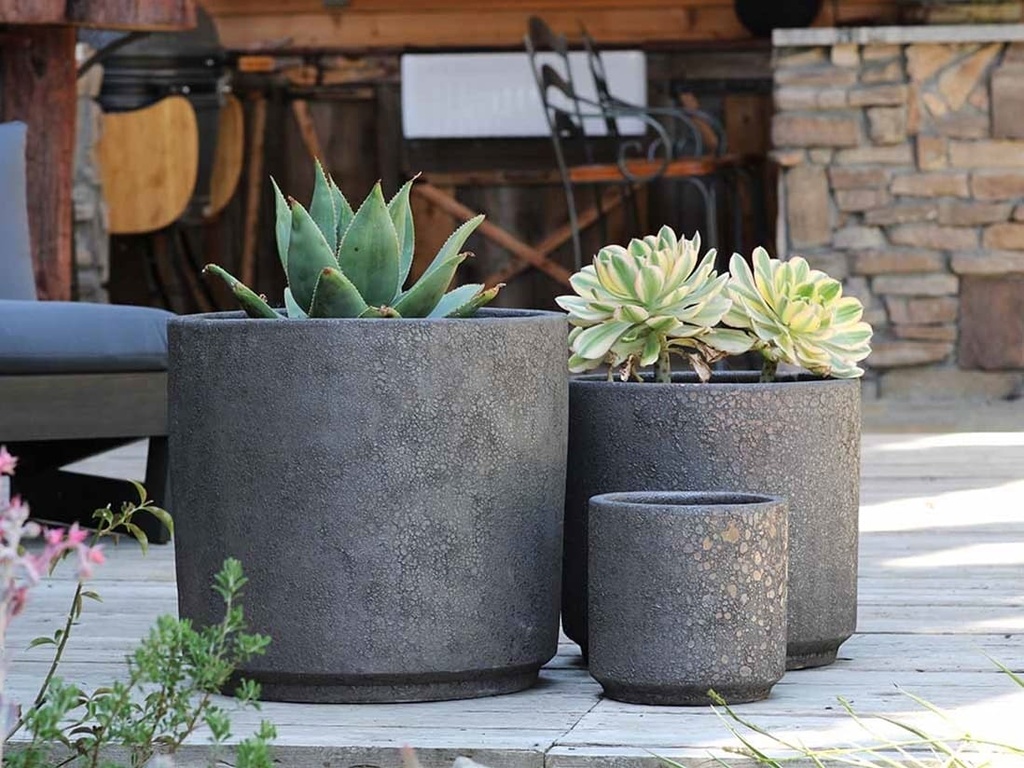 REDONDO PLANTER MID, CORAL BRONZE, SET OF 4-19.5"X18.0", 17.0"X15.5", 15.0"X14.0", 13"X12.5"