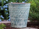 RIPPLE PLANTER, AEGEAN BLUE, SET OF 3-18.0"X 19.0", 14.0" X 15.0", 10.0" X 11.0".