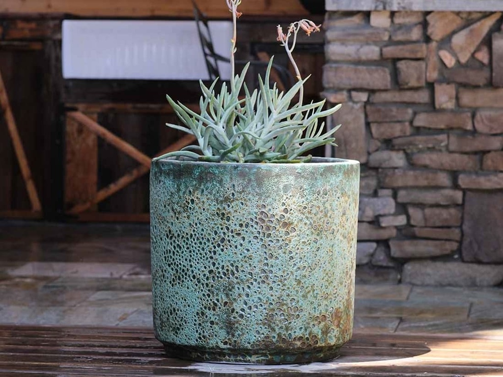 REDONDO PLANTER MID, CORAL GEM GREEN, SET OF 4-19.5"X18.0", 17.0"X15.5", 15.0"X14.0", 13"X12.5"