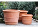 MK ROLL RIM PLANTER, WASH CLAY,  SET OF 3- 28"x22.5", 23"x19", 19.5"x15"