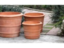 MK ROLL RIM PLANTER, WASH CLAY,  SET OF 3- 28"x22.5", 23"x19", 19.5"x15"