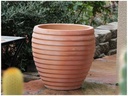 MK  WAVE PLANTER, WASH CLAY, SET OF 3- 19.5"x19.5", 15.5"x15.5", 11"x12"